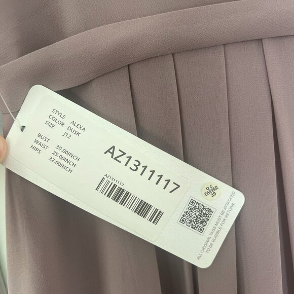Azazie NWT‎ Alexa Junior Bridesmaid Dress Dusk Size J12 - Picture 3 of 4